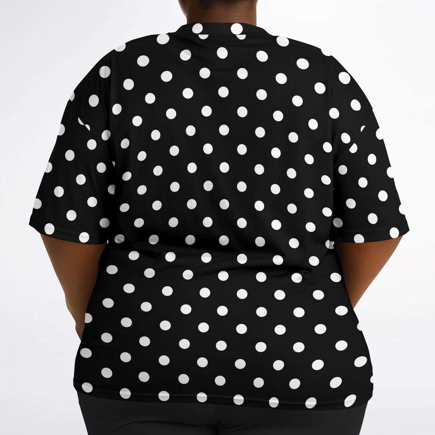 Black With White Polka Dots Unisex Plus-size T-Shirt