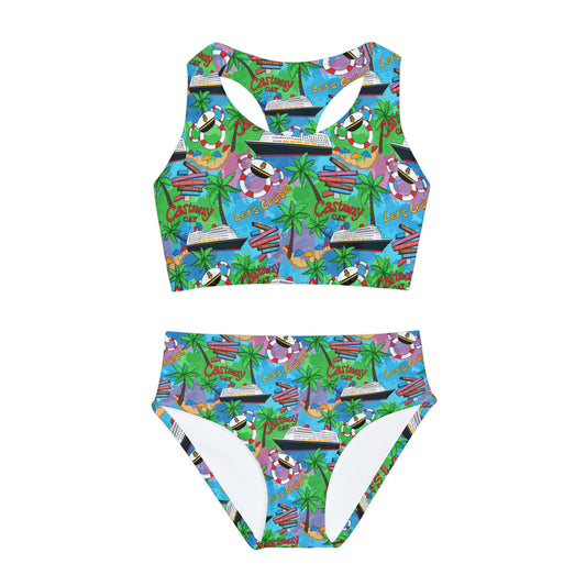 Let's Cruise Girls Two Piece Swimsuit
