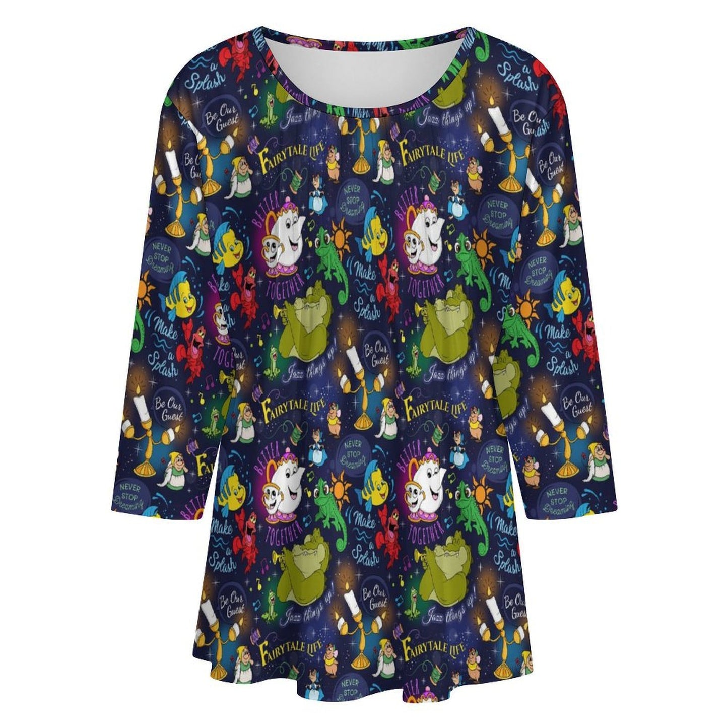 Sidekicks Women's 3/4 Sleeve Pleated Tunic Top - Ambrie