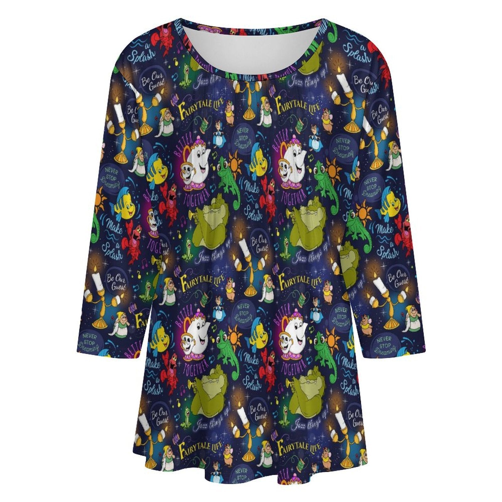 Sidekicks Women's 3/4 Sleeve Pleated Tunic Top - Ambrie