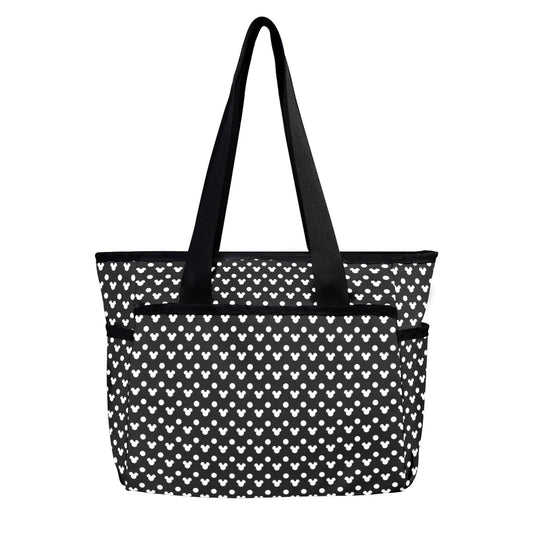 Black With White Mickey Polka Dots Large Capacity Insulated Tote Bag