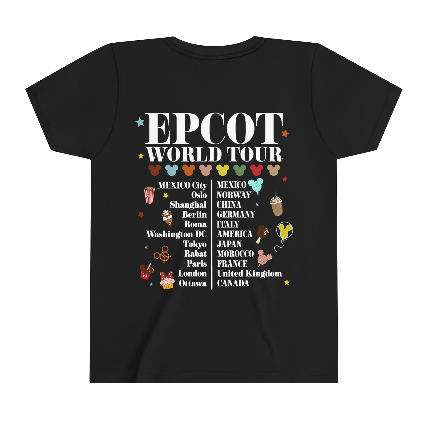 Epcot World Tour Light Youth Short Sleeve T-Shirt