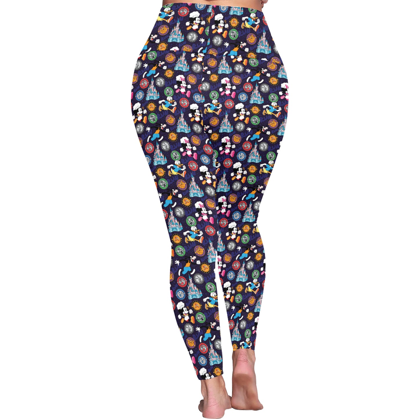 Mickey Wine And Dine Race Women's Plus Size Athletic Leggings