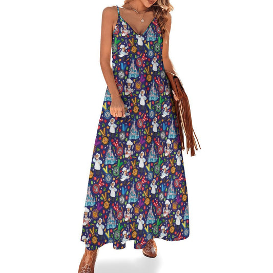 Muppets Chef Wine And Dine Race Women's Summer Slip Long Dress