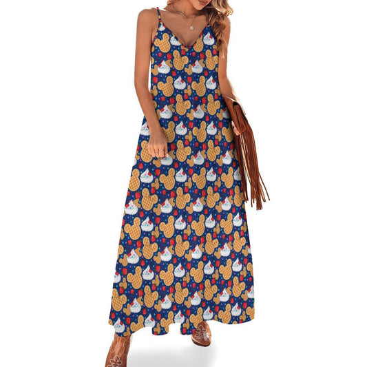 Waffles Women's Summer Slip Long Dress