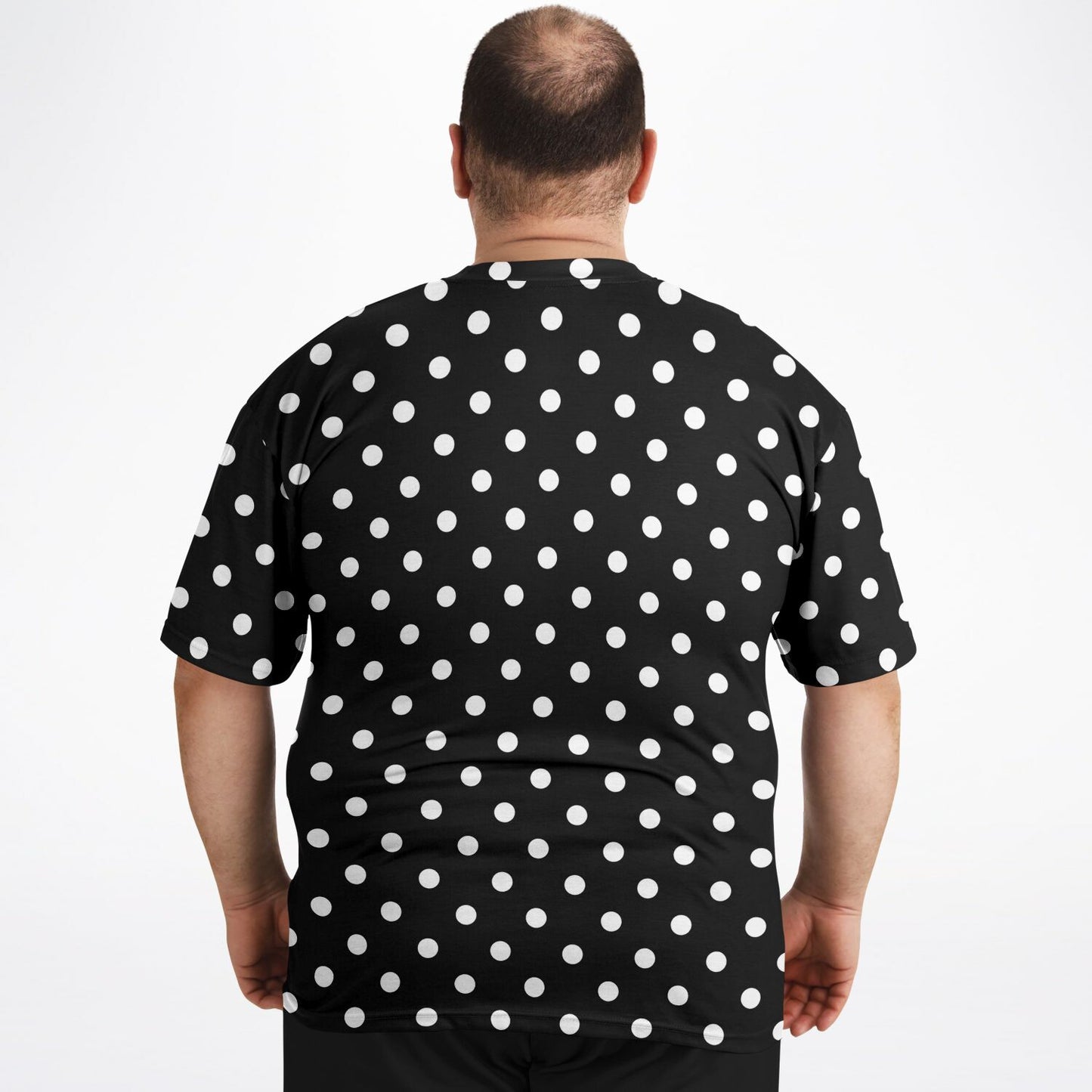 Black With White Polka Dots Unisex Plus-size T-Shirt