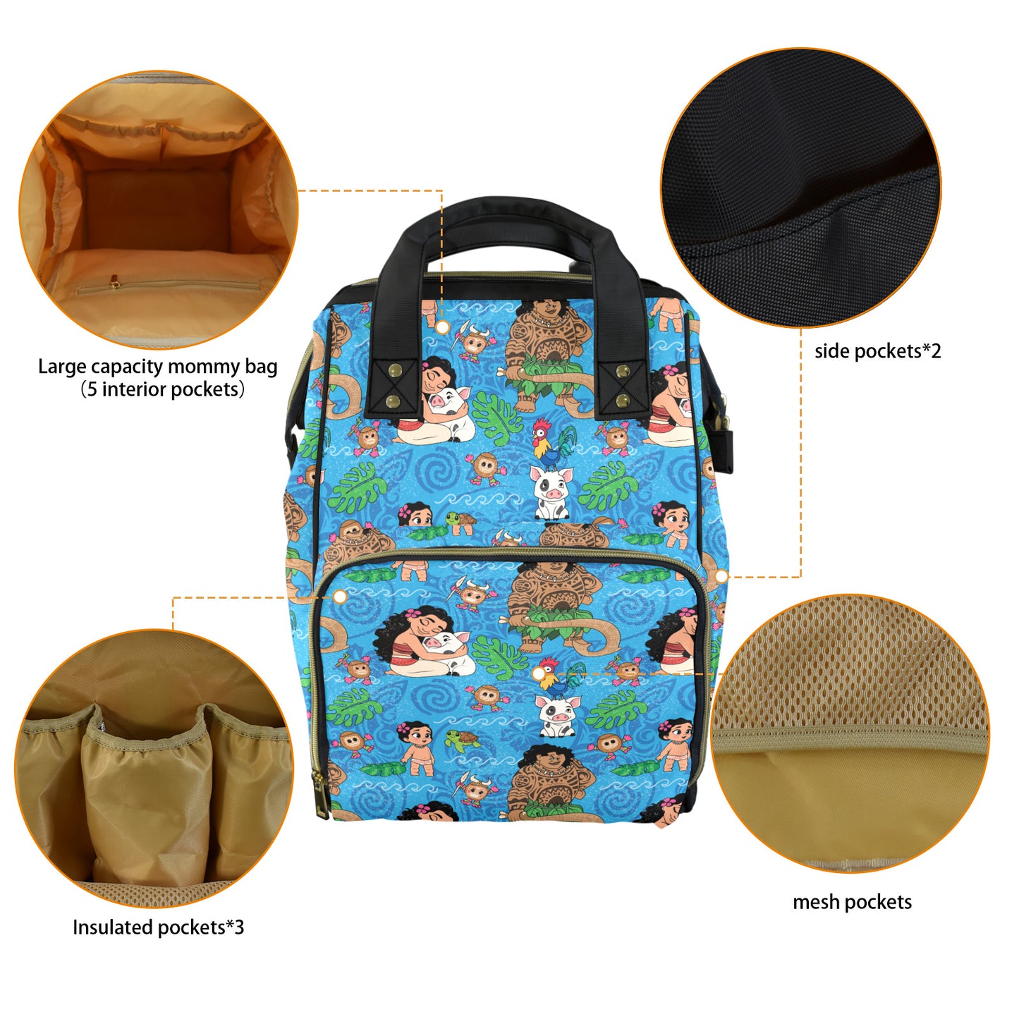 Disney Moana Multi-Function Diaper Bag