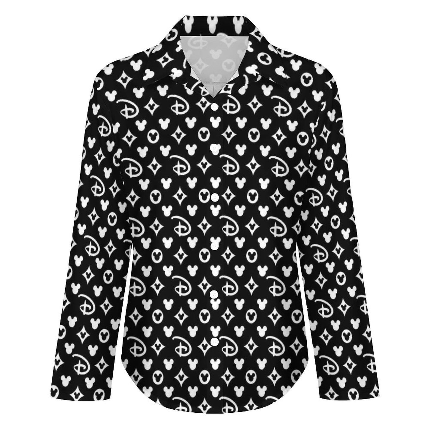 Designer Long Sleeve Button Up Blouse