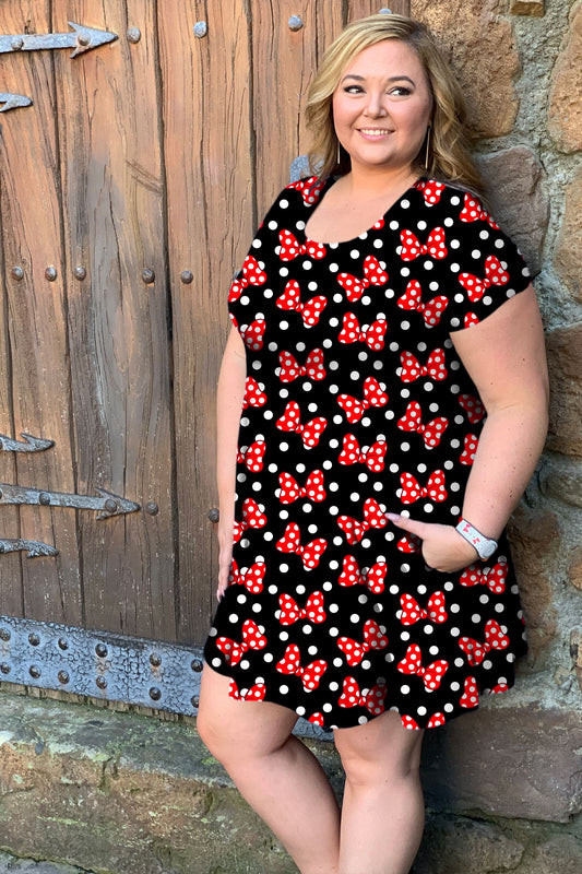 Polka Dot With Bows Women's Swing Dress - PRESALE LAST DAY TO ORDER 4/30/2024