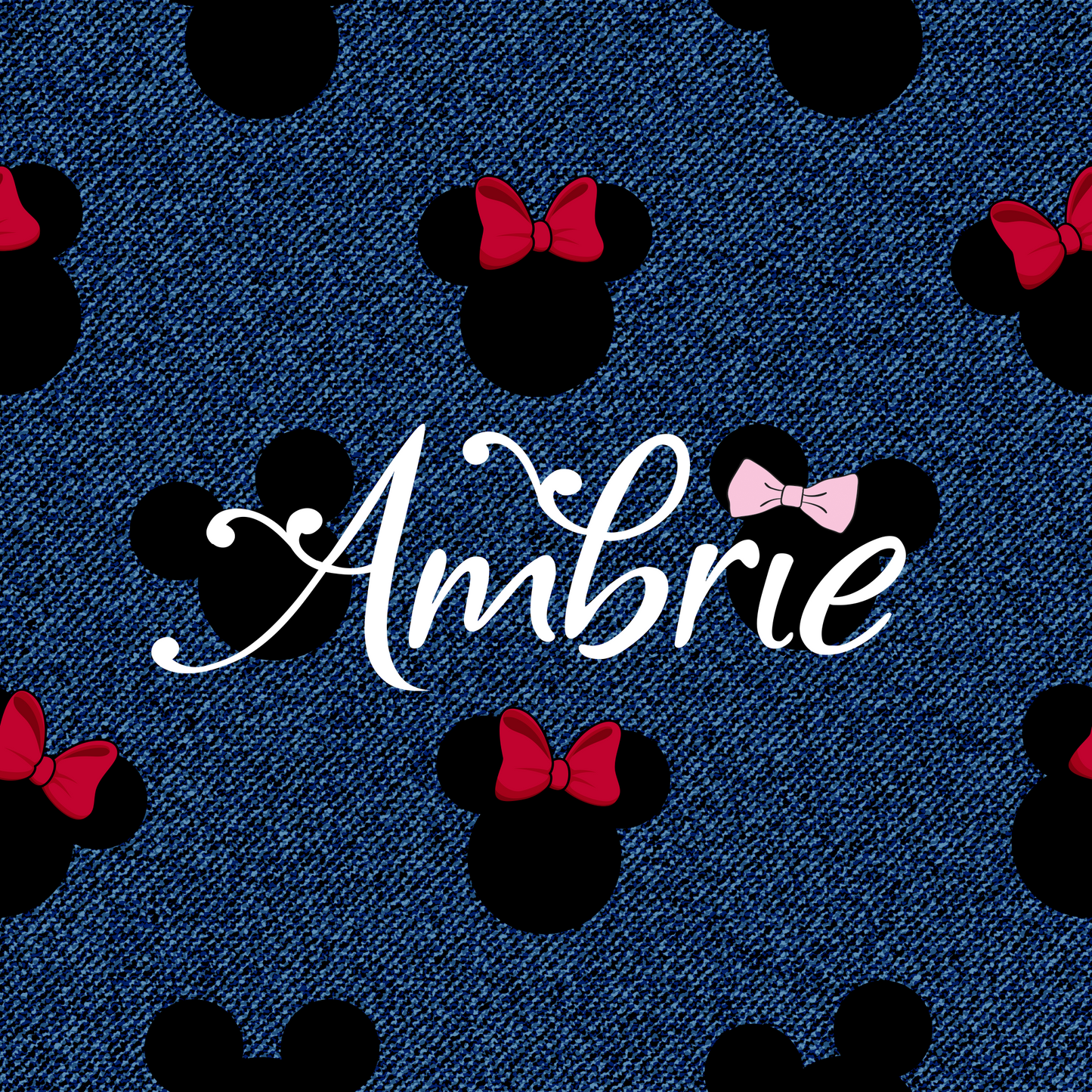 Denim Mickey And Minnie Seamless Pattern, Magical Cartoon Seamless pattern, Fabric Sublimation