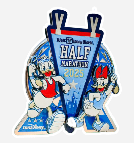 Donald And Daisy Half Marathon Medal Disney Sticker