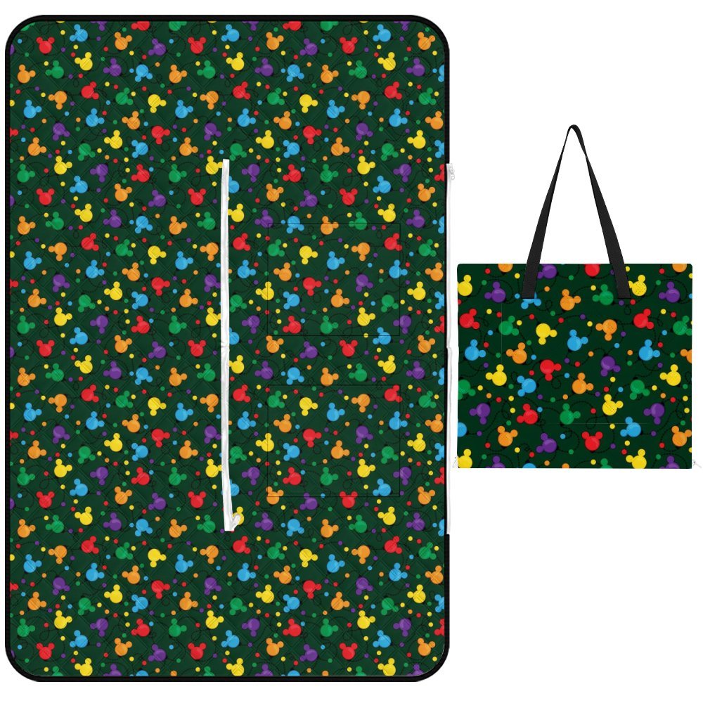 Christmas Lights Zipper Picnic Mat