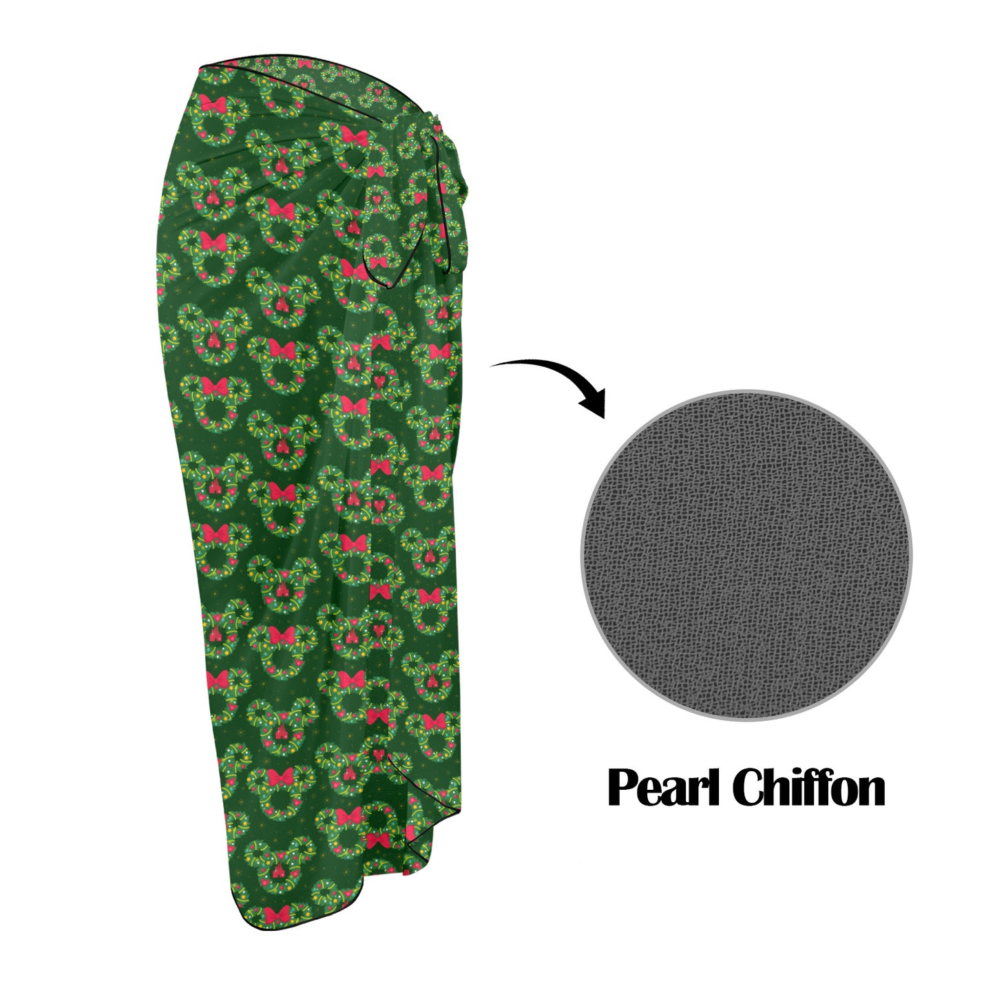 Christmas Wreaths Long Beach Sarong Wrap