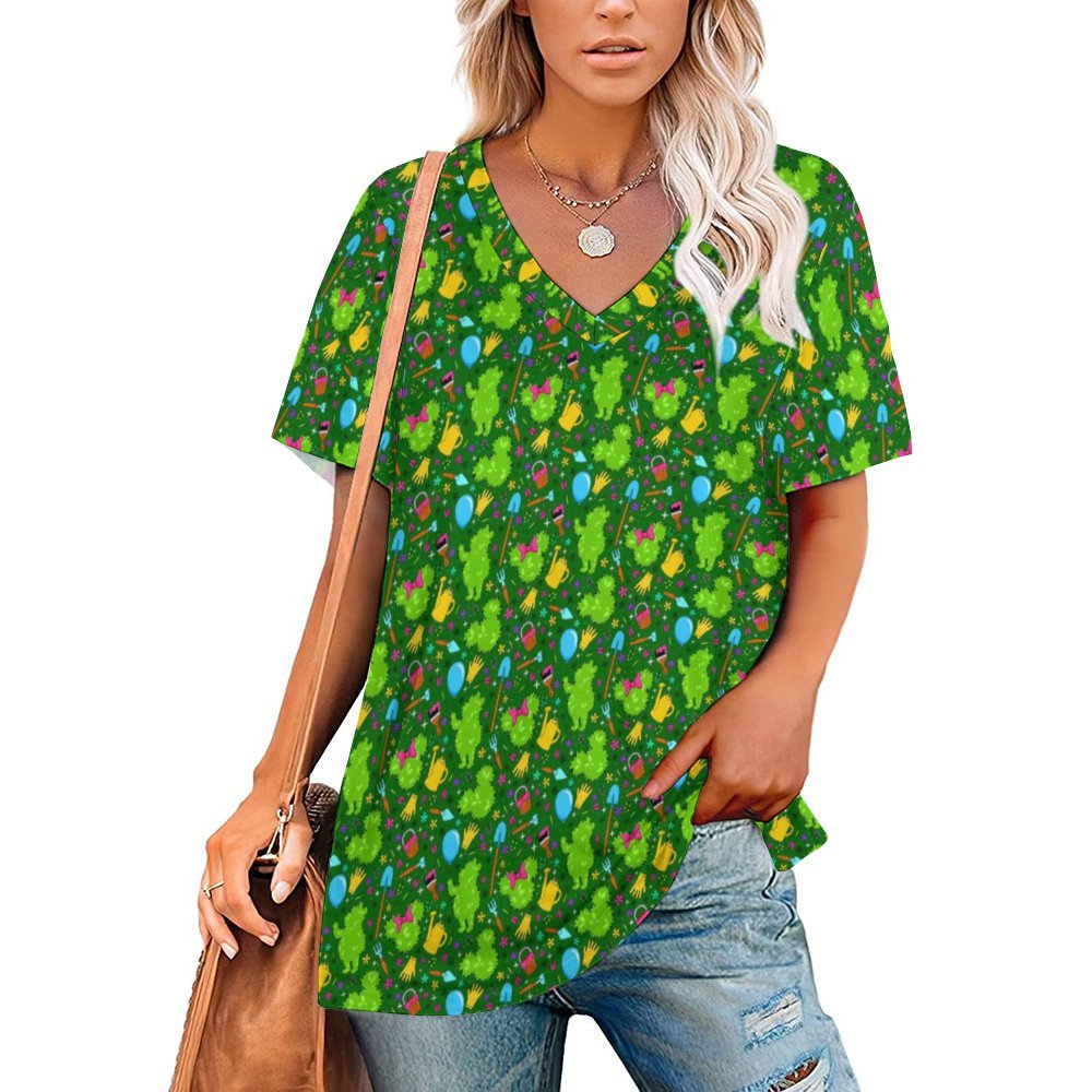 Flower And Garden Women's V-Neck T-Shirt