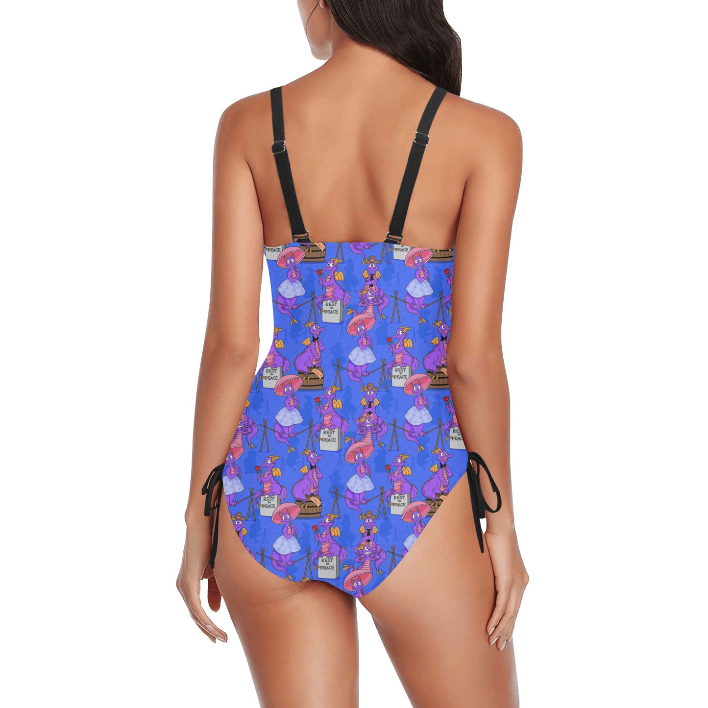 Haunted Mansion Figment Drawstring Side Women's One-Piece Swimsuit