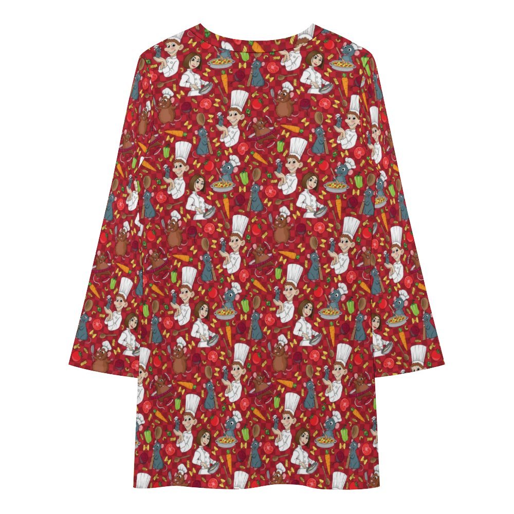 Ratatouille Long Sleeve Patchwork T-shirt Dress