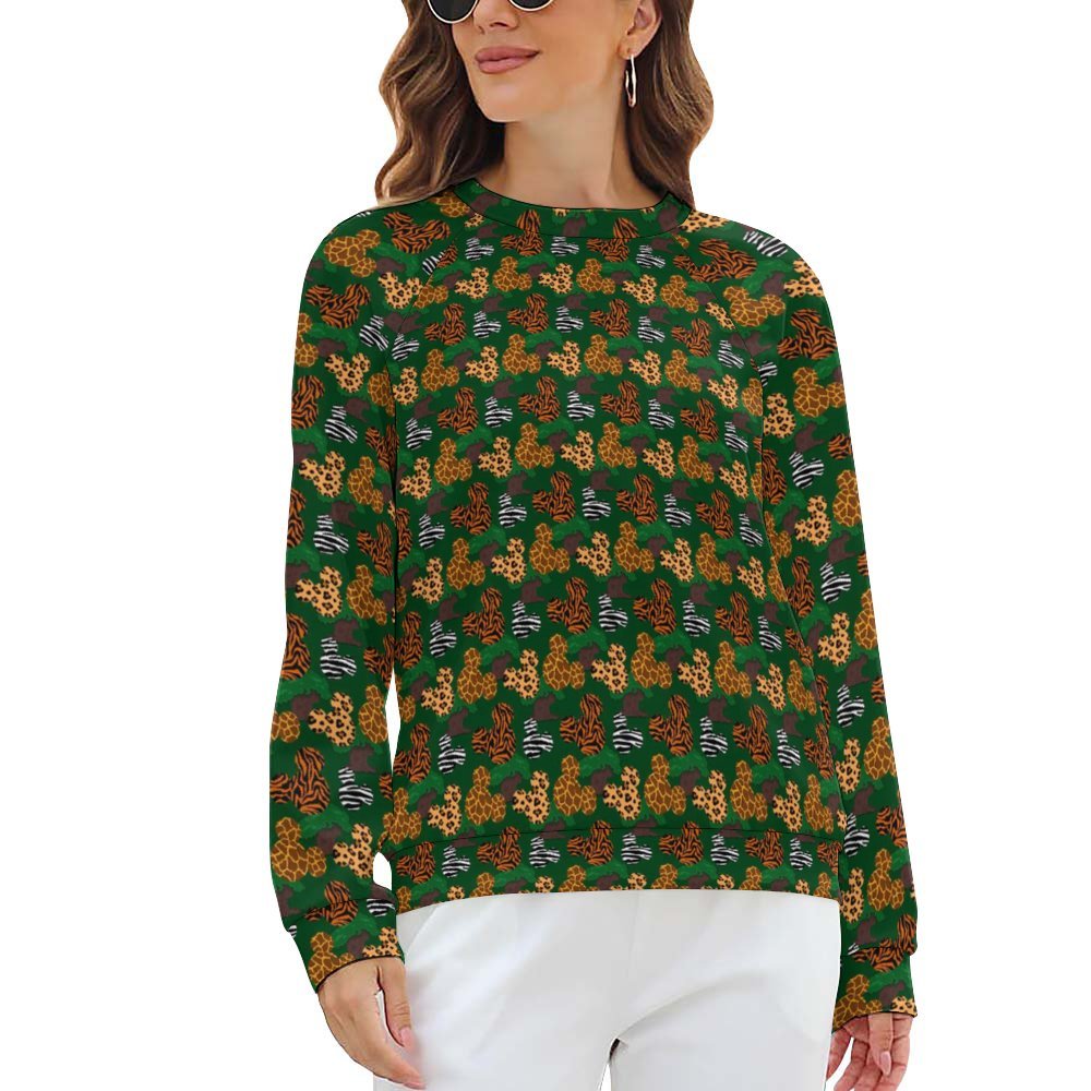 Animal Prints Women's Raglan Crewneck Sweatshirt