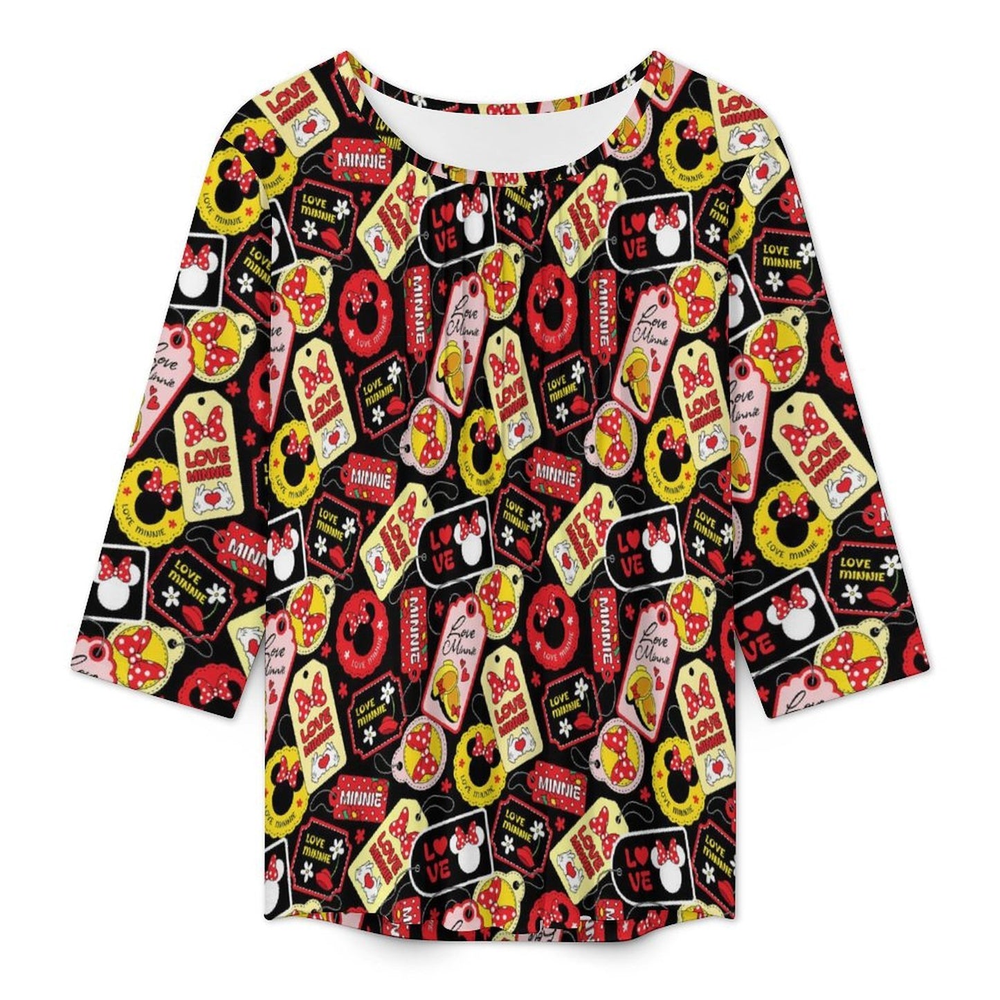 Minnie Tags Women's 3/4 Sleeve Pleated Tunic Top - Ambrie