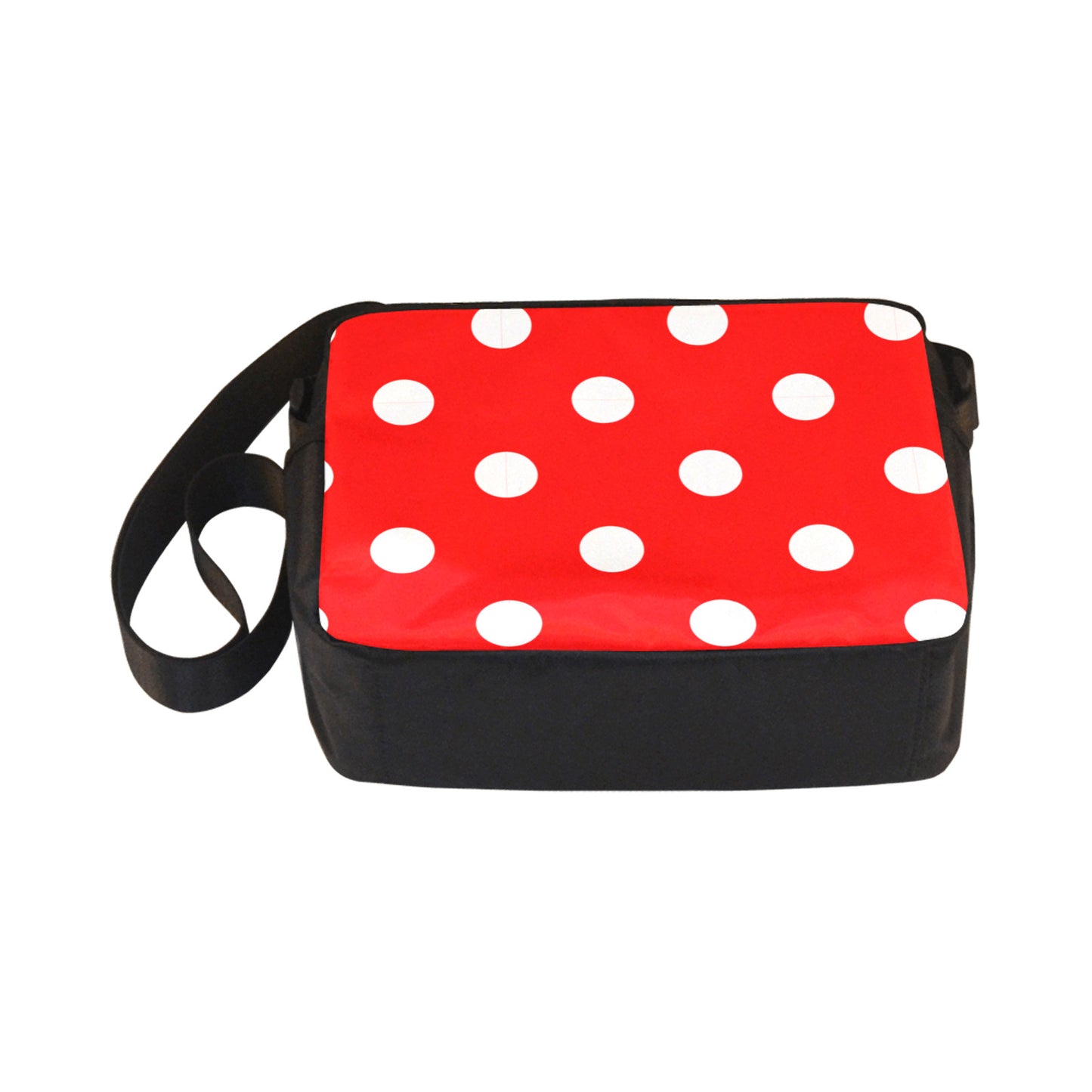 Red With White Polka Dots Classic Cross-body Nylon Bag