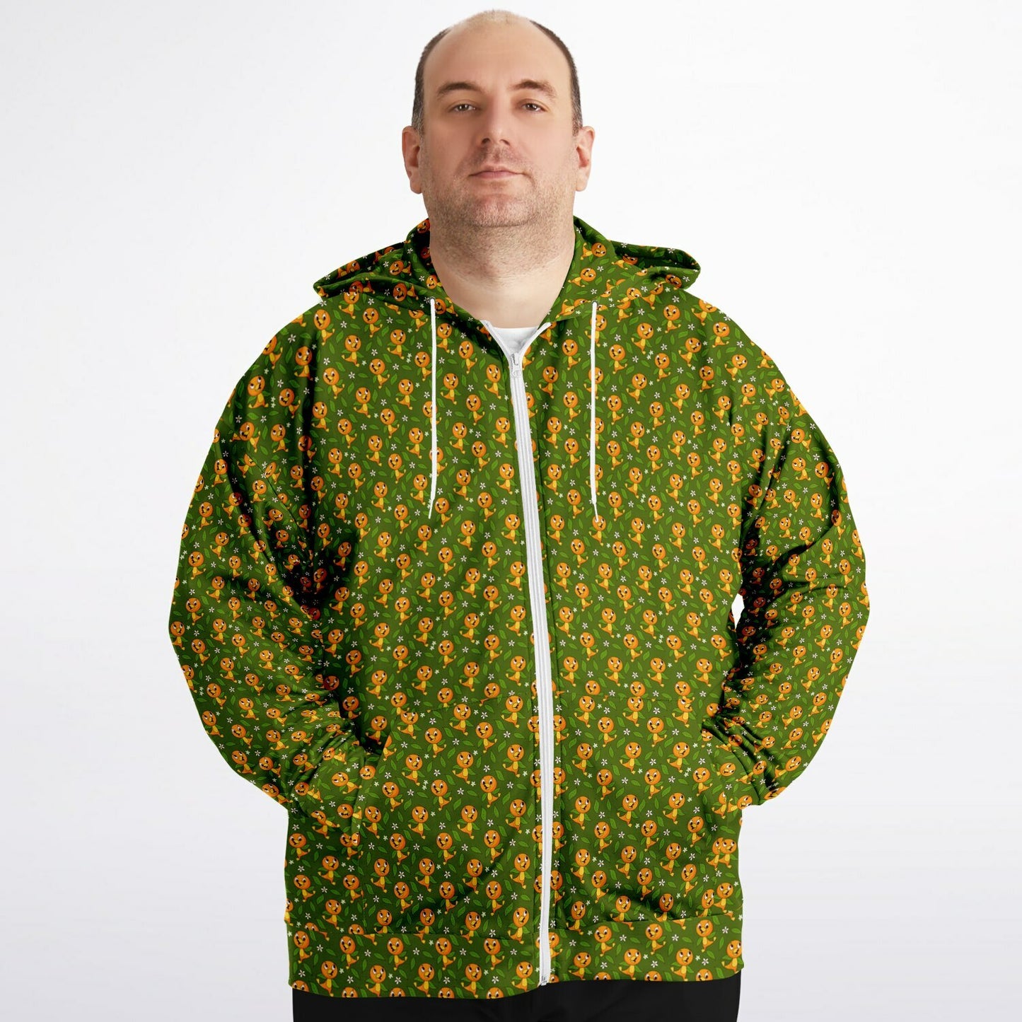 Orange Bird Plus-size Unisex Zip Hoodie