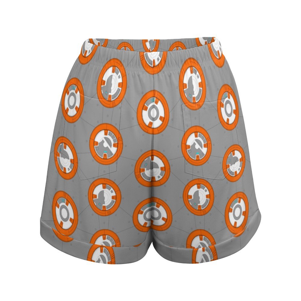 Star Wars BB-8 Women's High-Waisted Loose Shorts With Pockets