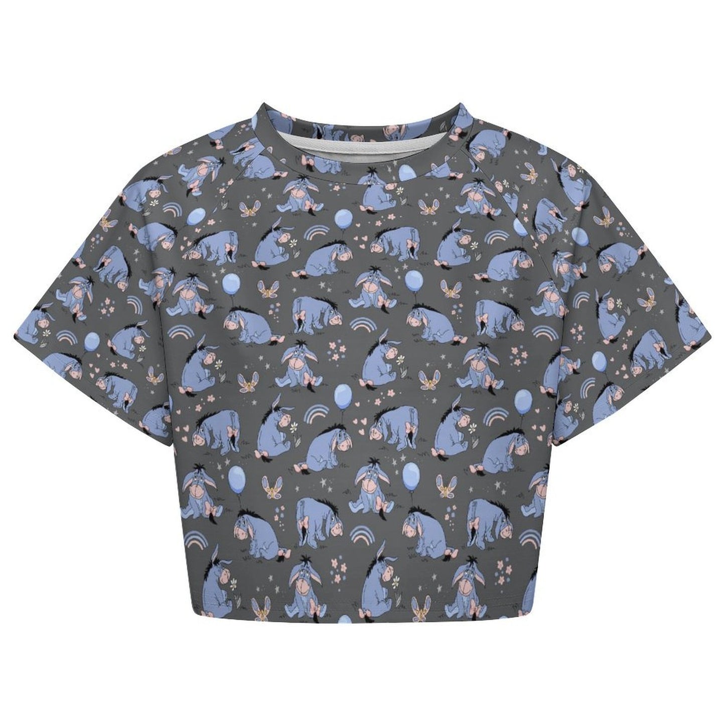 All Over Print Cropped Ralgan T-Shirt - Ambrie