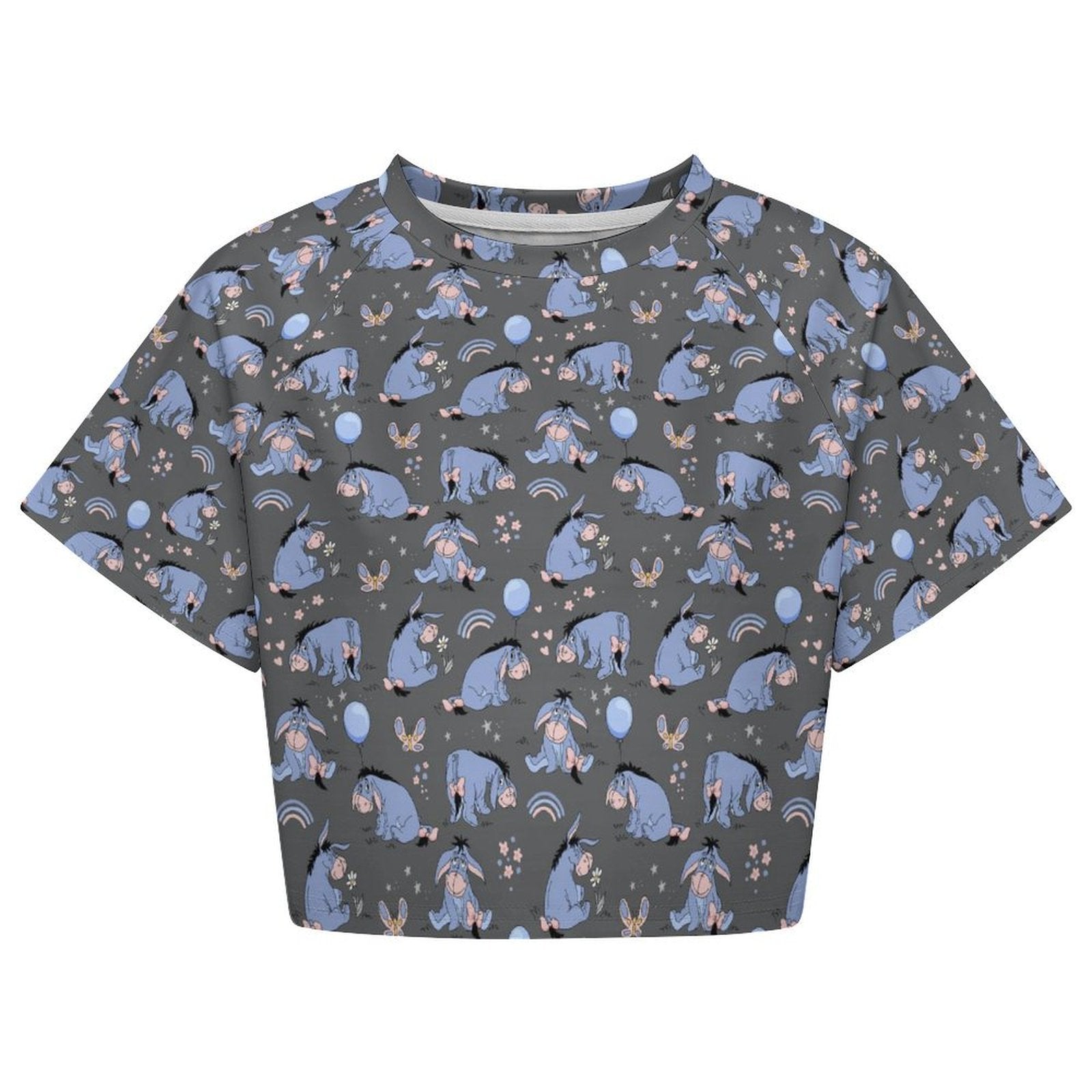 All Over Print Cropped Ralgan T-Shirt - Ambrie