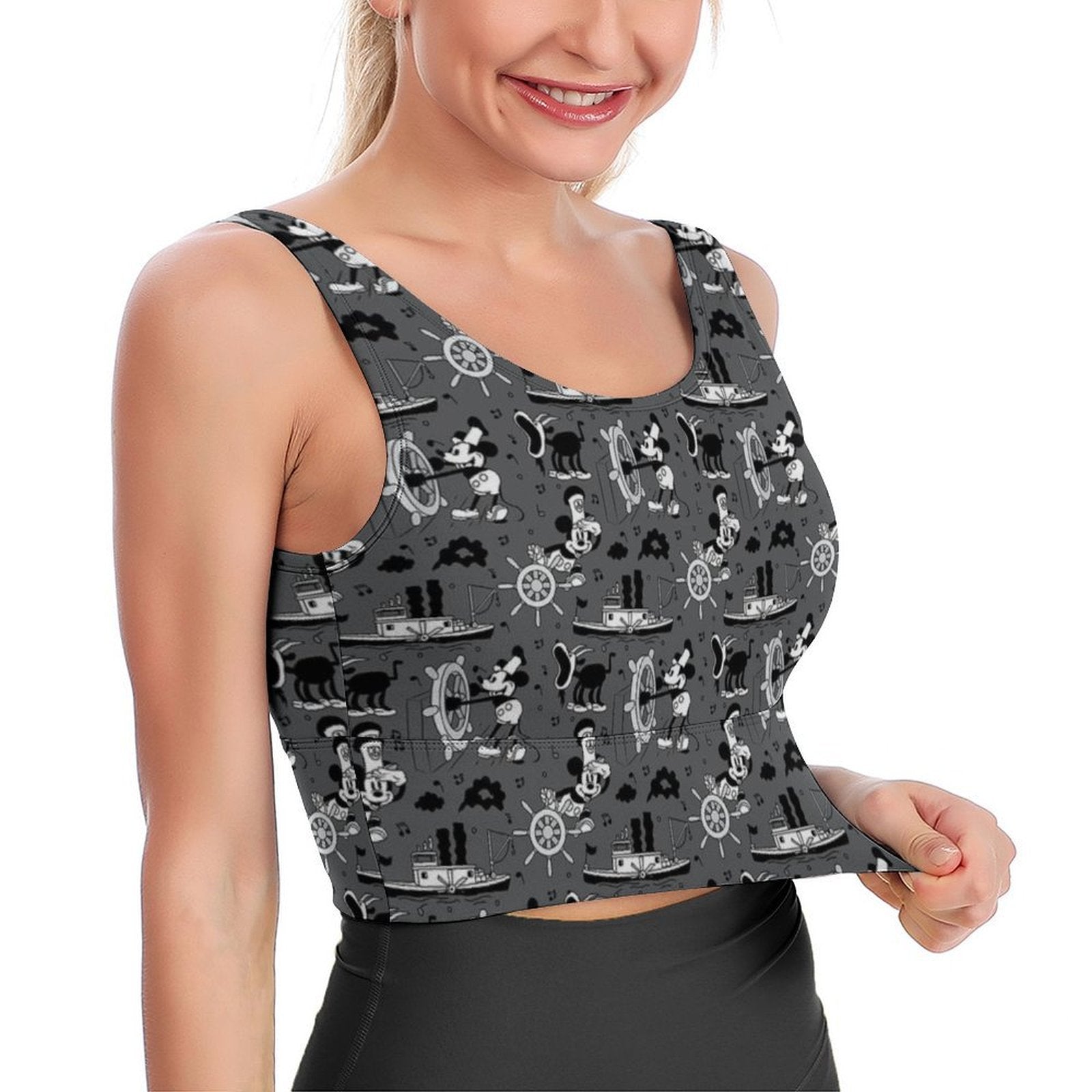 Steamboat Mickey Women's Crop Tank Top - Ambrie