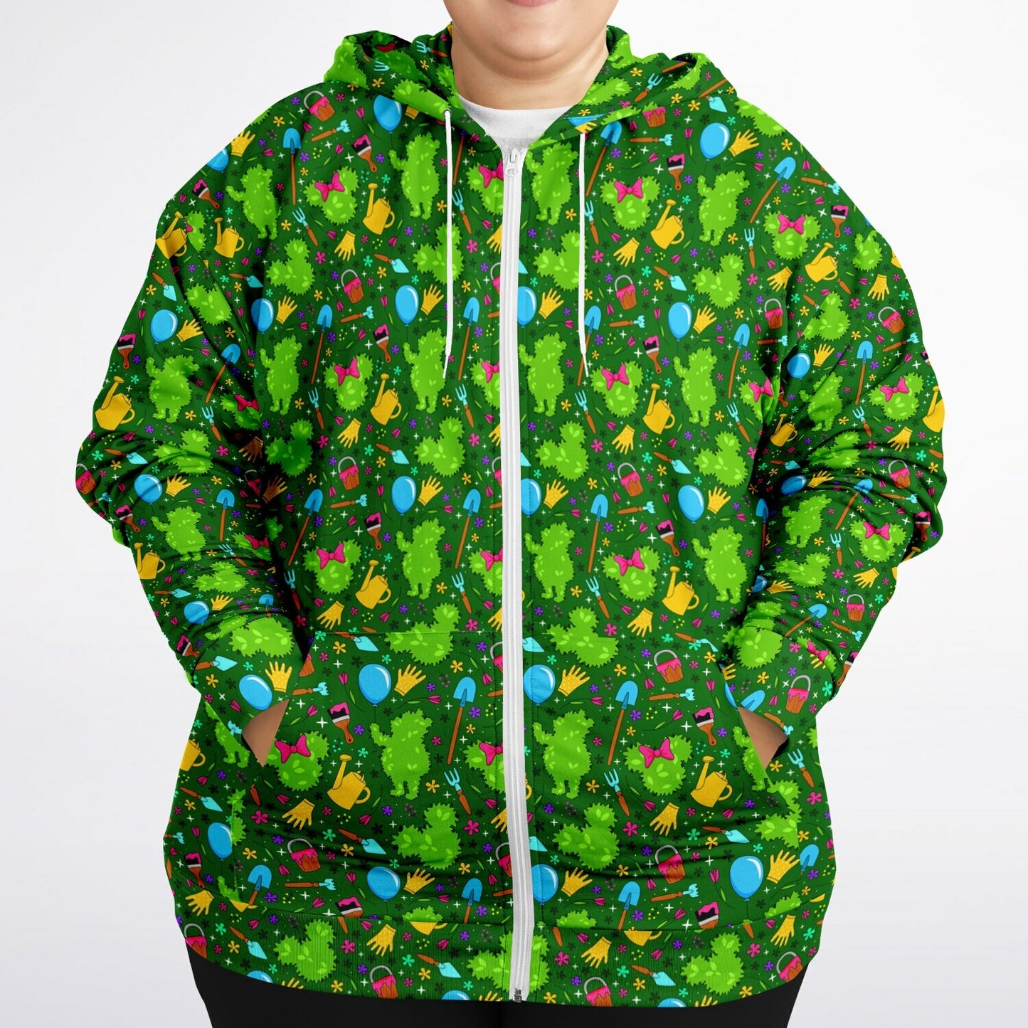 Flower And Garden Plus-size Unisex Zip Hoodie