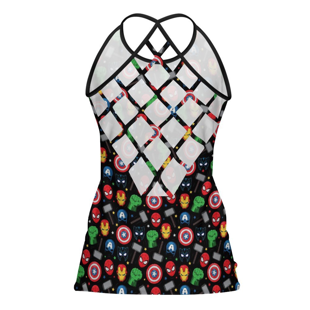 Super Heroes Women's Criss-Cross Open Back Tank Top