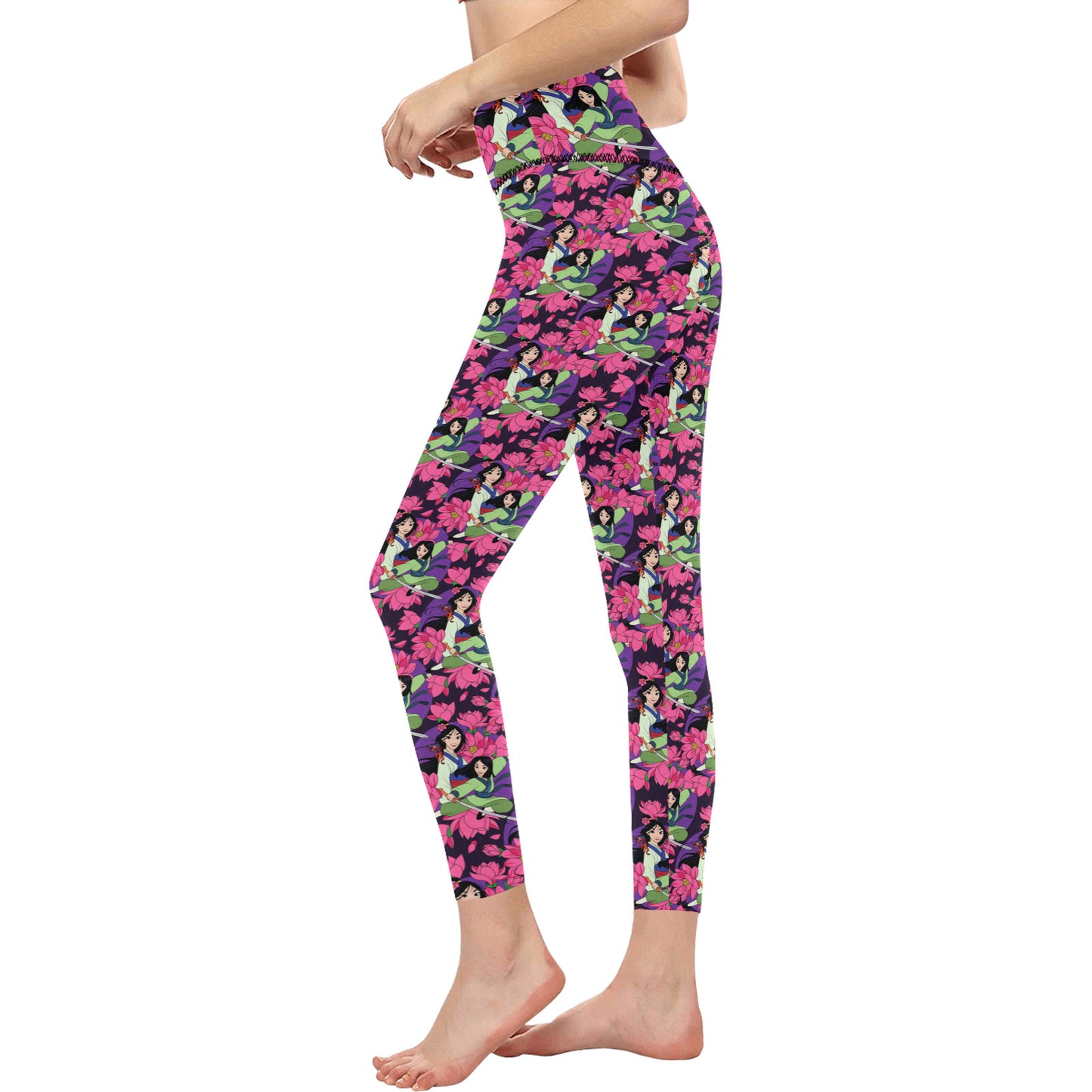 Disney Mulan Blooming Flowers Women's Athletic Leggings