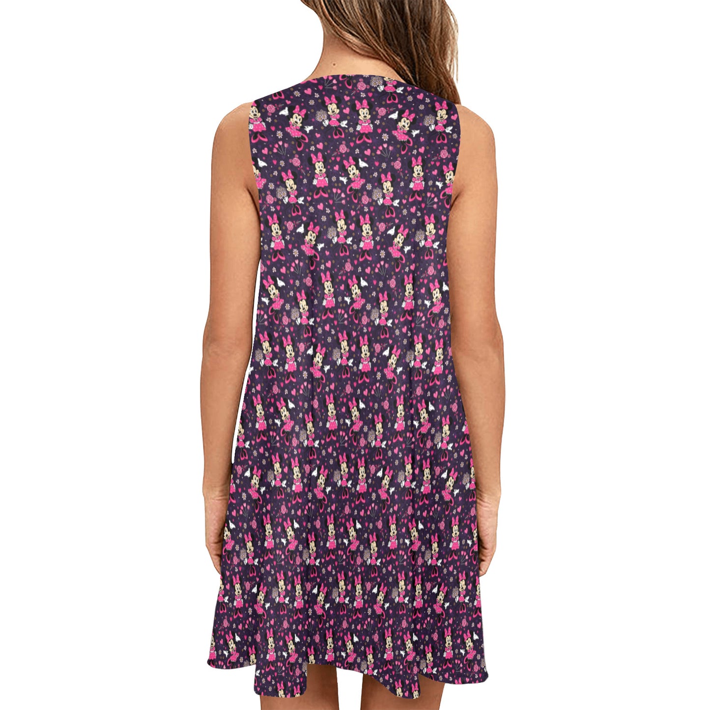 Pink Minnie Sleeveless A-Line Pocket Dress