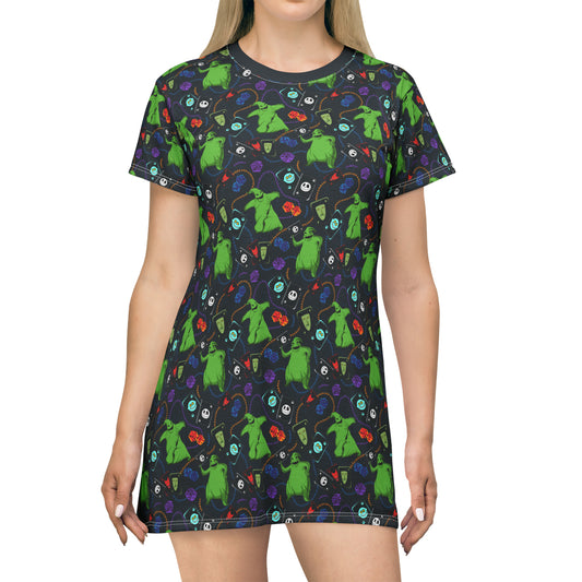 Disney Nightmare Before Christmas Oogie Cards And Dice T-Shirt Dress