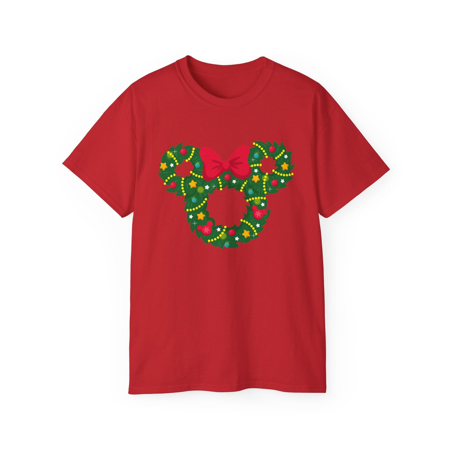 Christmas Wreaths With Bow Unisex Graphic Tee
