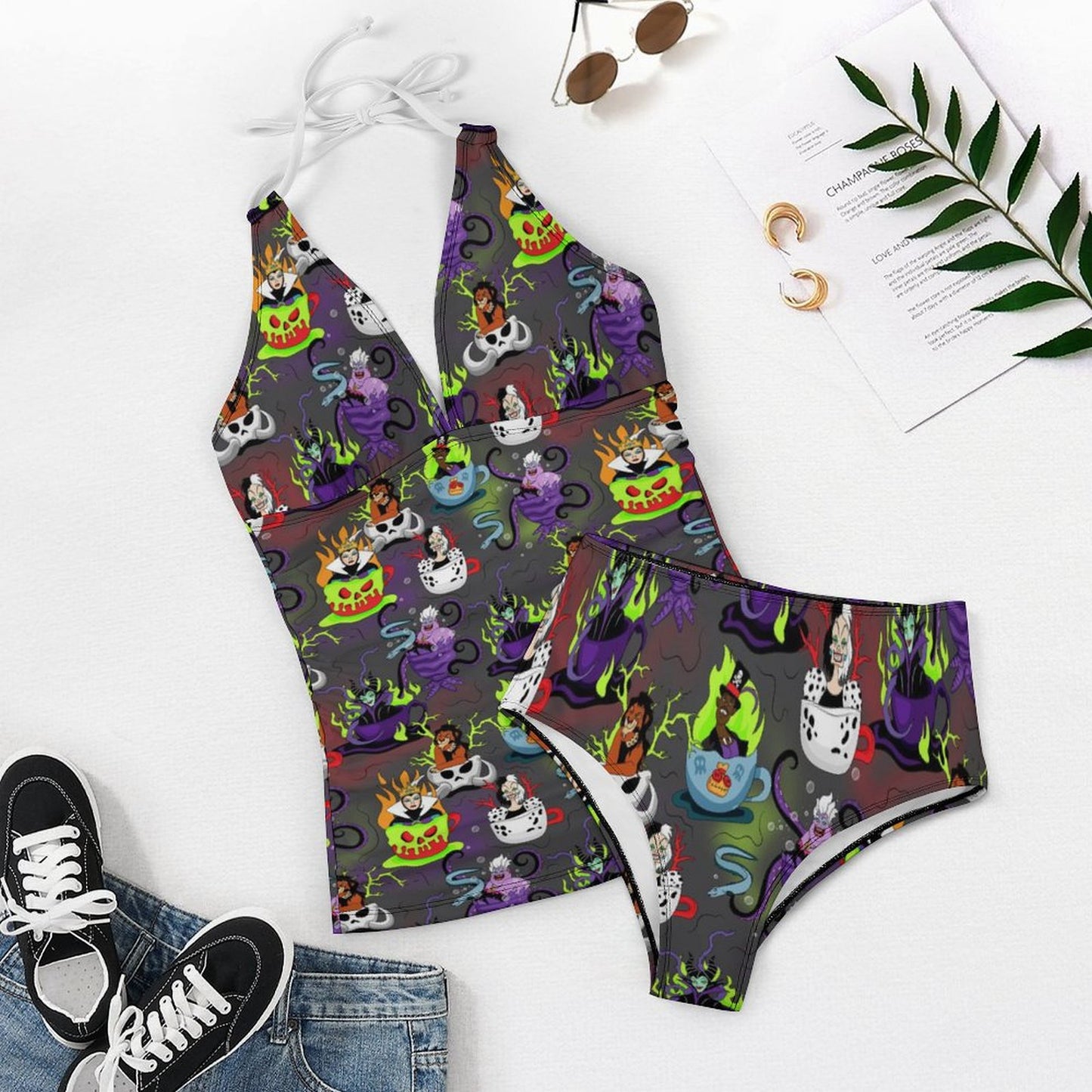 Villain Tea Cups Women's Split Swimsuit