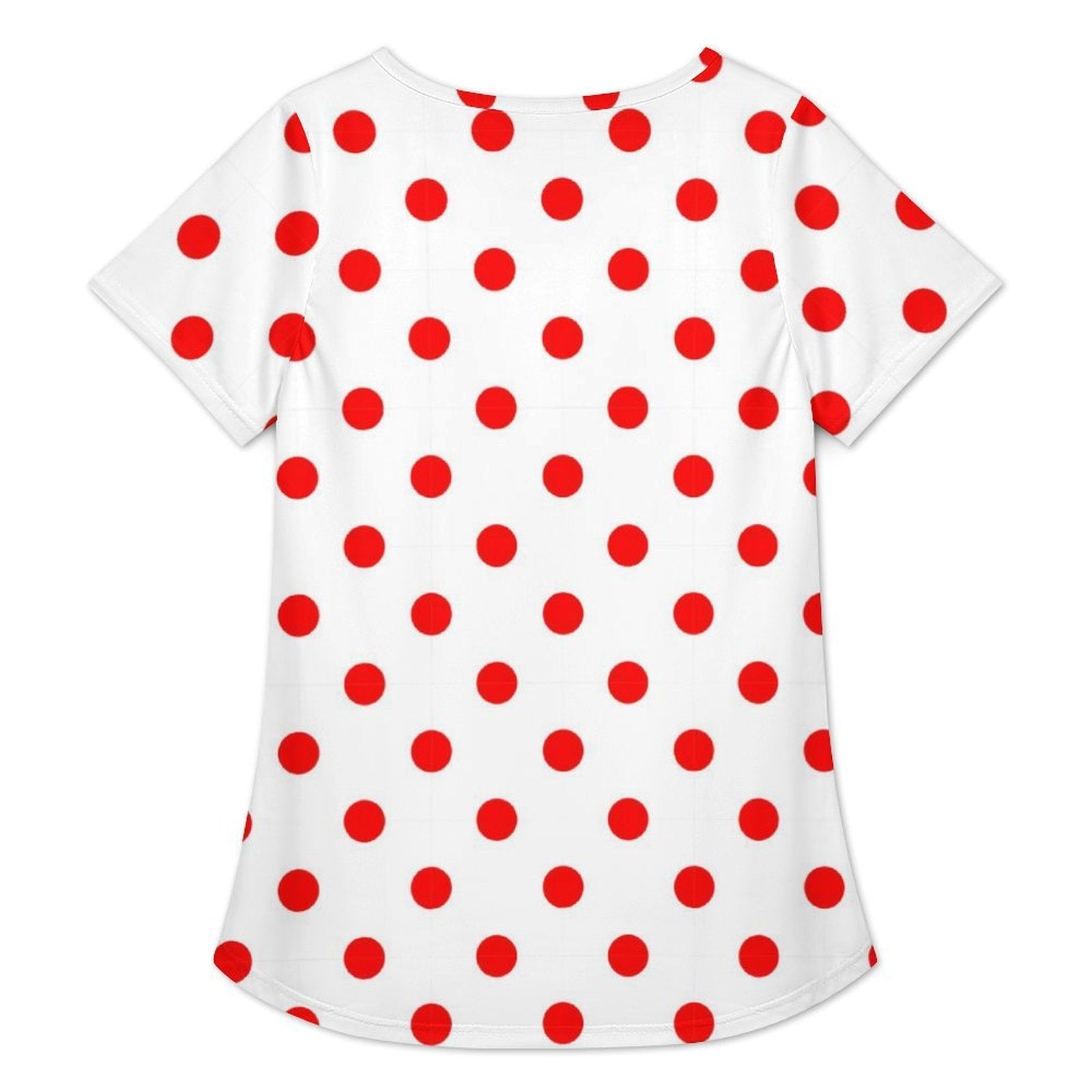 White With Red Polka Dots Women's Crew Neck Tunic - Ambrie