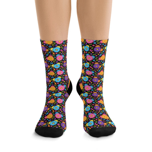 Colorful Spring Flowers Socks