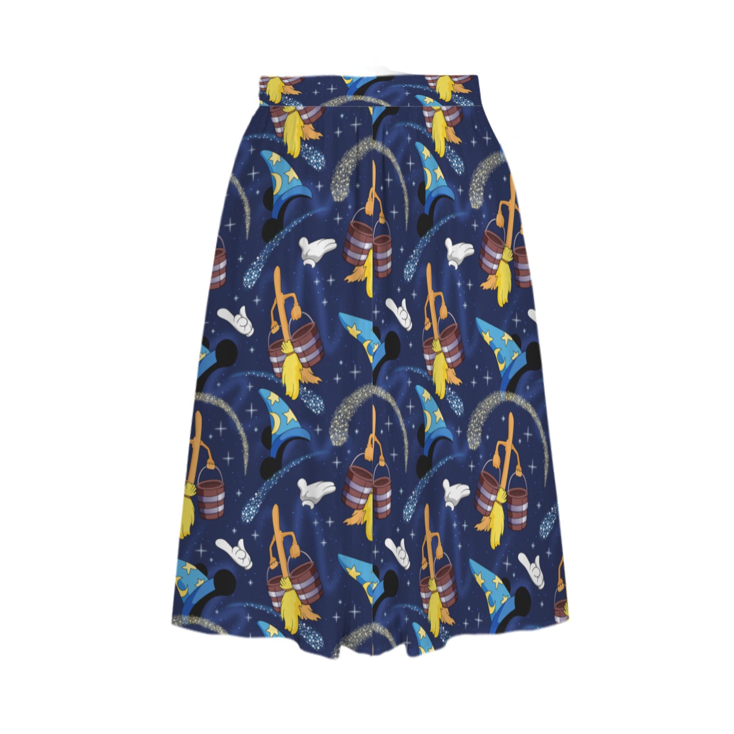 Sorcerer Elastic Waist Midi Skirt With Pockets