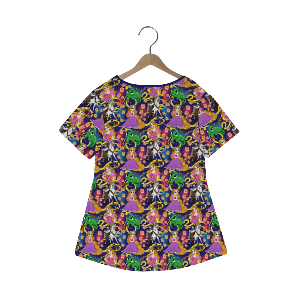 Disney Tangled Rapunzel At Last I See The Light Women's Crew Neck Loose Tunic