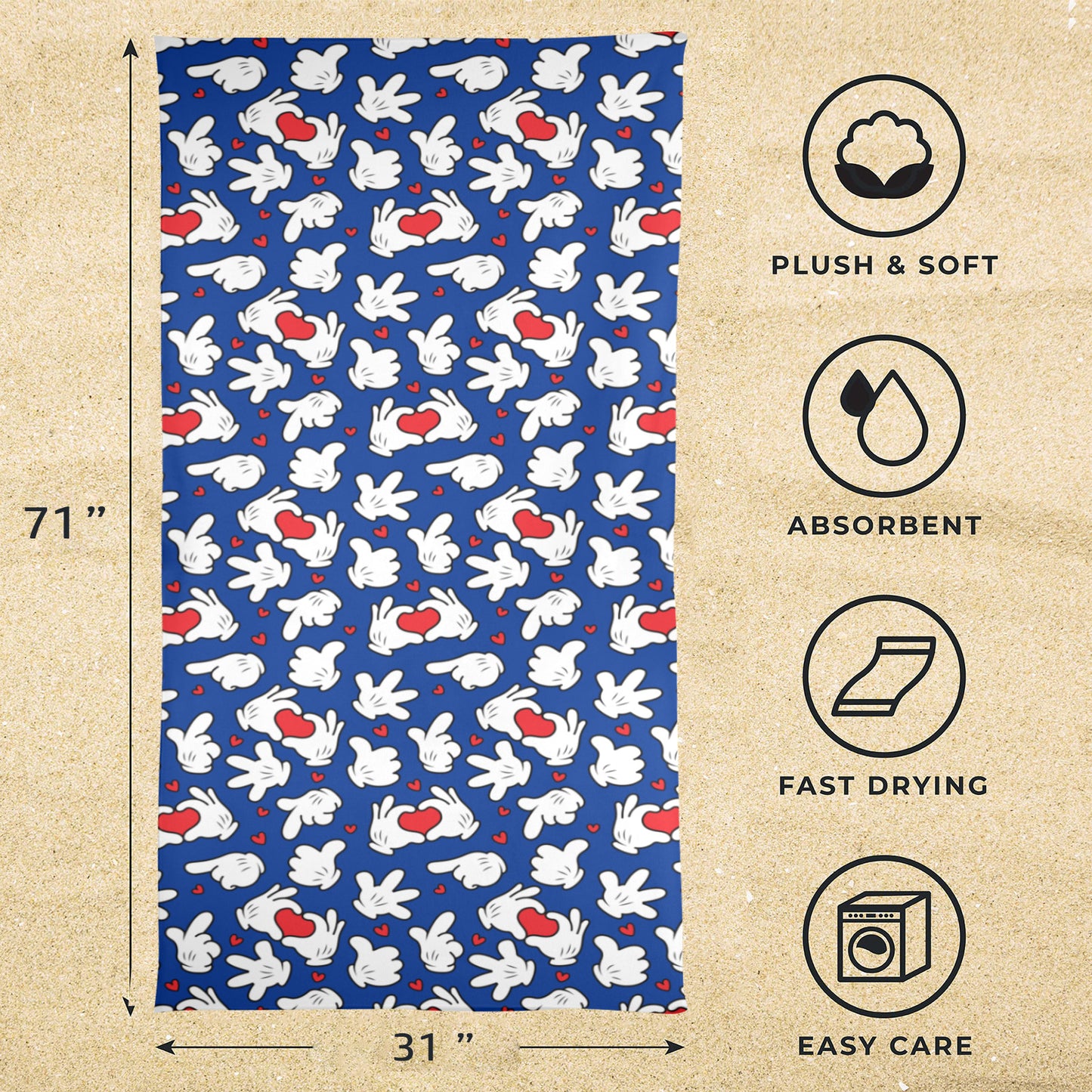 Happy Hands Beach Towel
