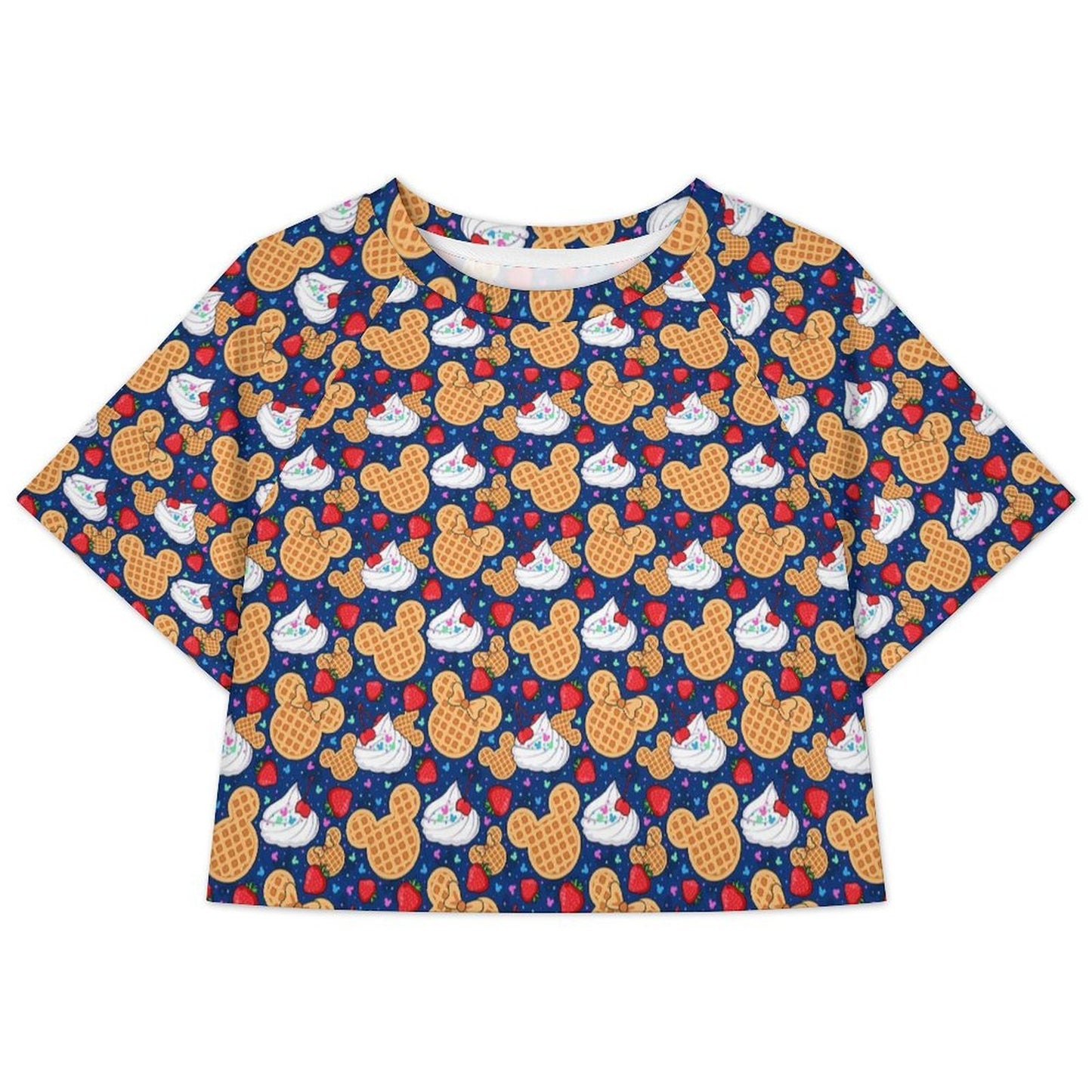 All Over Print Cropped Ralgan T-Shirt - Ambrie