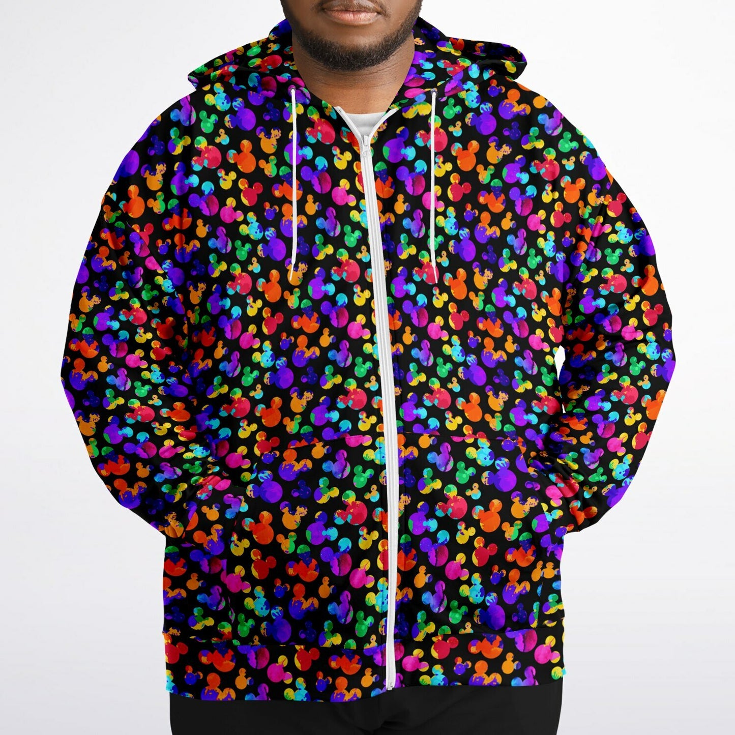 Watercolor Plus-size Unisex Zip Hoodie