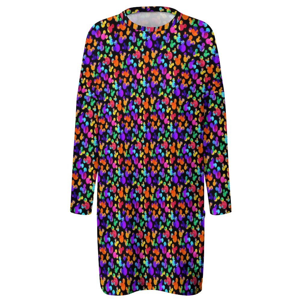 Watercolor Women's Long Fit Sweatshirt With Pockets