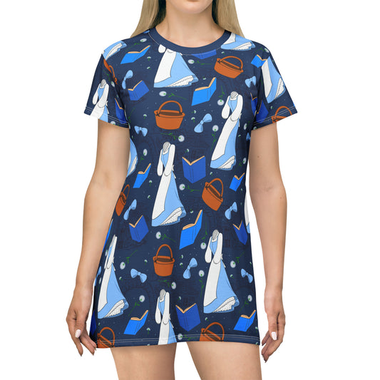 Disney Beauty And The Beast Nose Stuck In A Book T-Shirt Dress