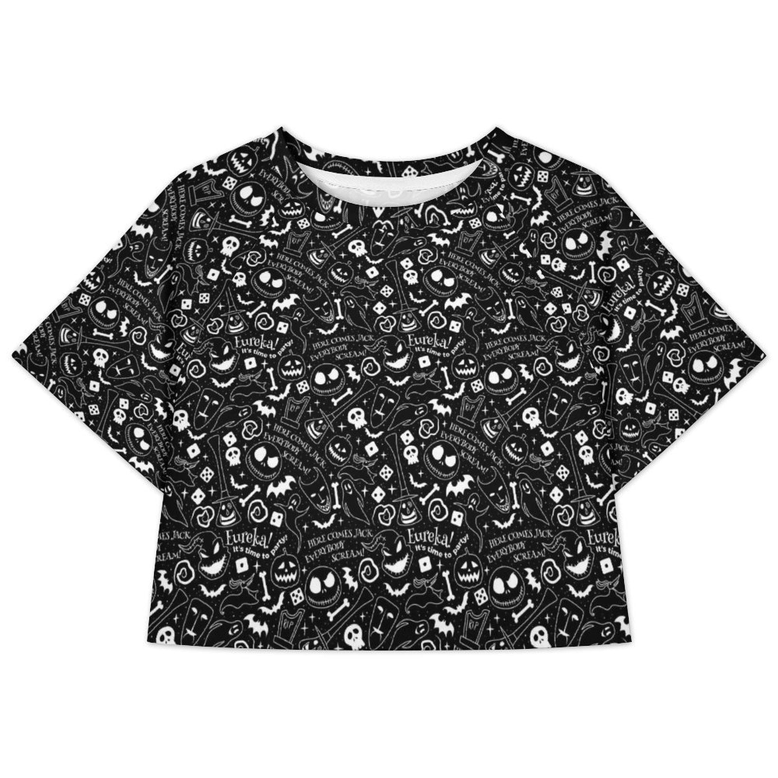 All Over Print Cropped Ralgan T-Shirt - Ambrie