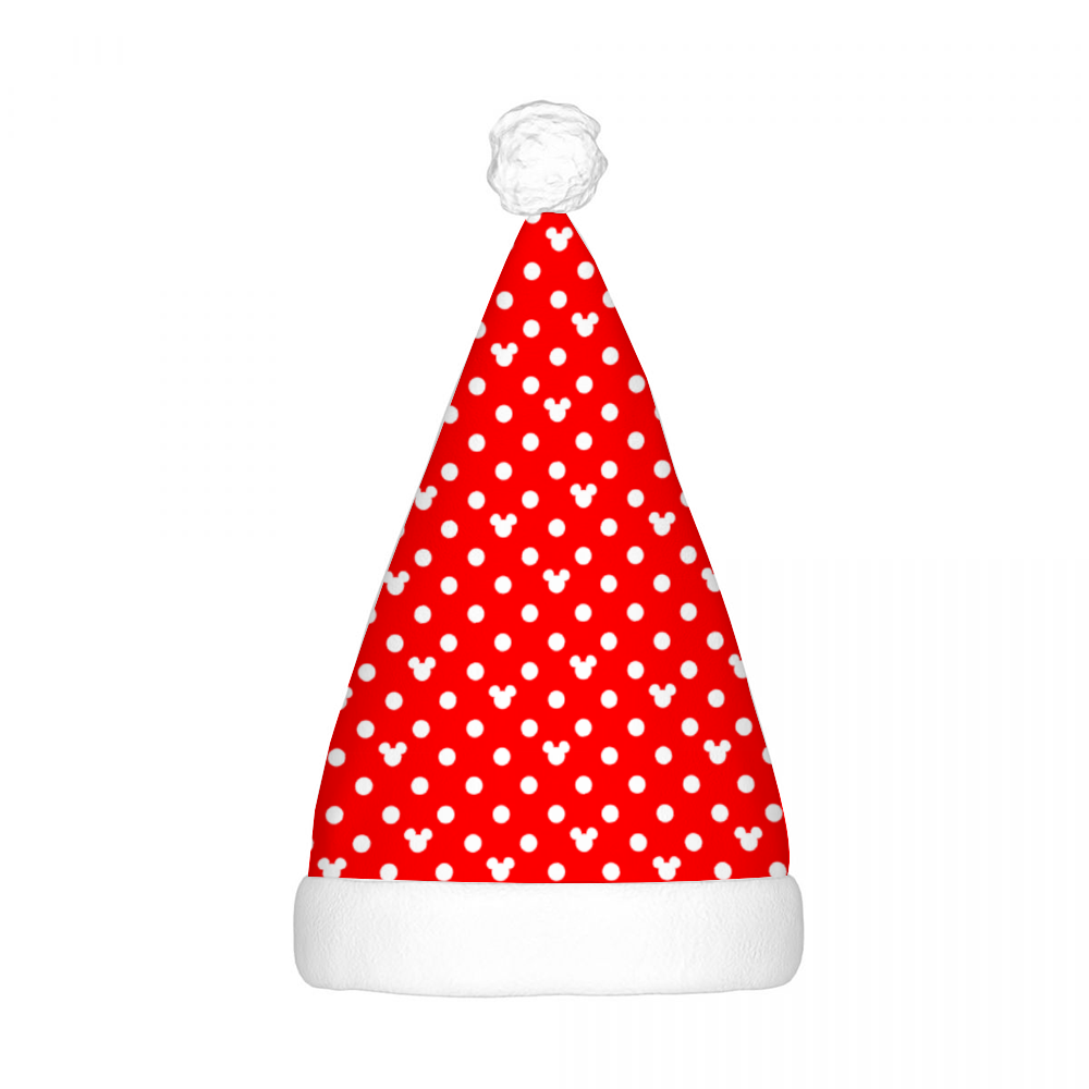 Red With White Mickey Polka Dots LED Light-Up Christmas Hat