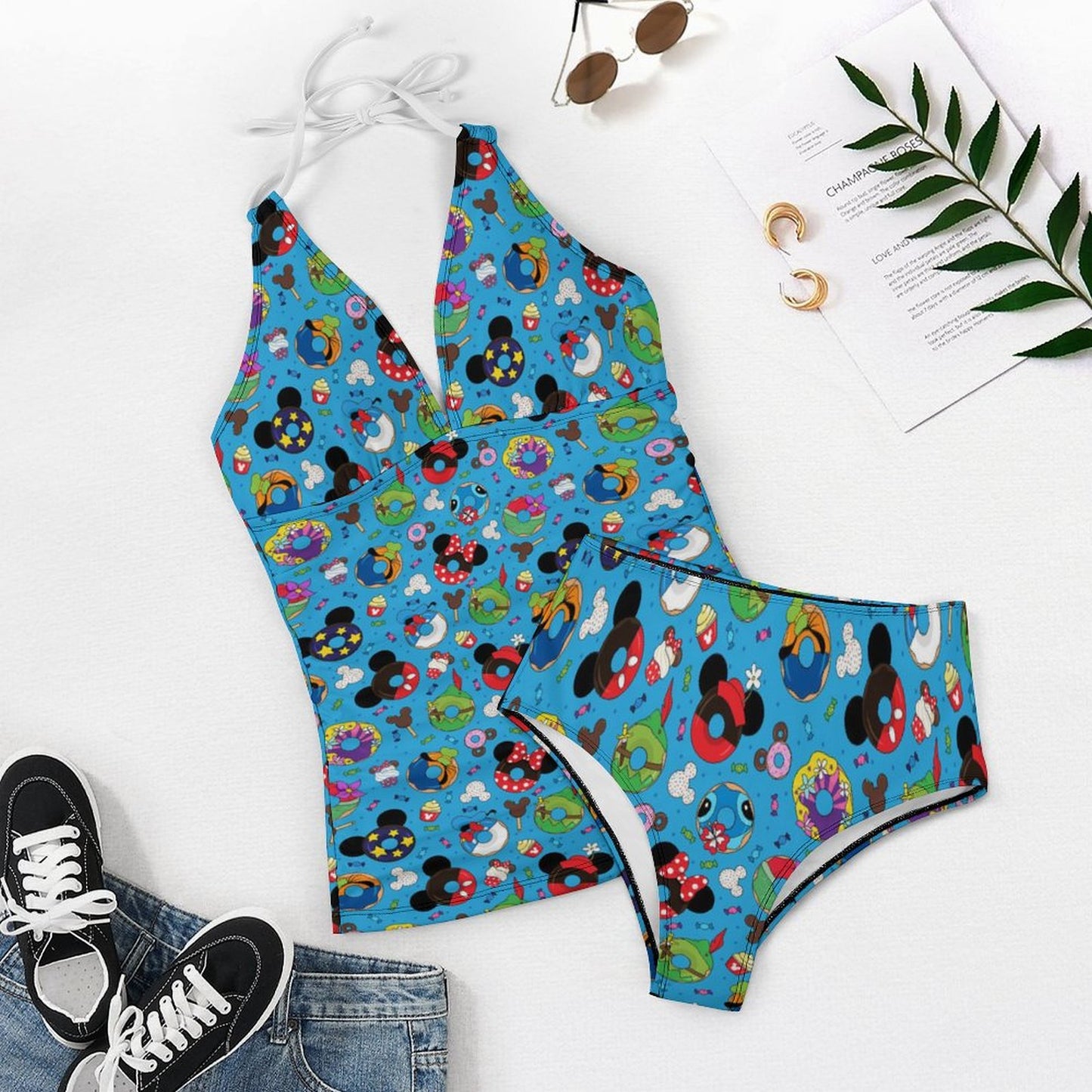 Character Donuts Women's Split Swimsuit