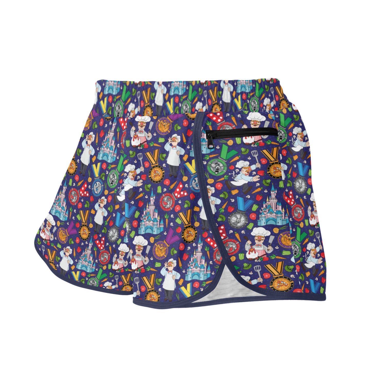 Muppets Chef Wine And Dine Race Women's Athletic Sports Shorts
