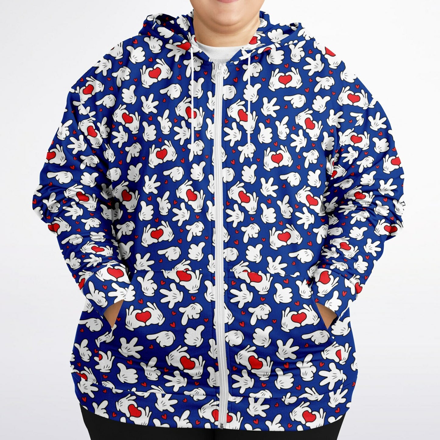 Happy Hands Plus-size Unisex Zip Hoodie