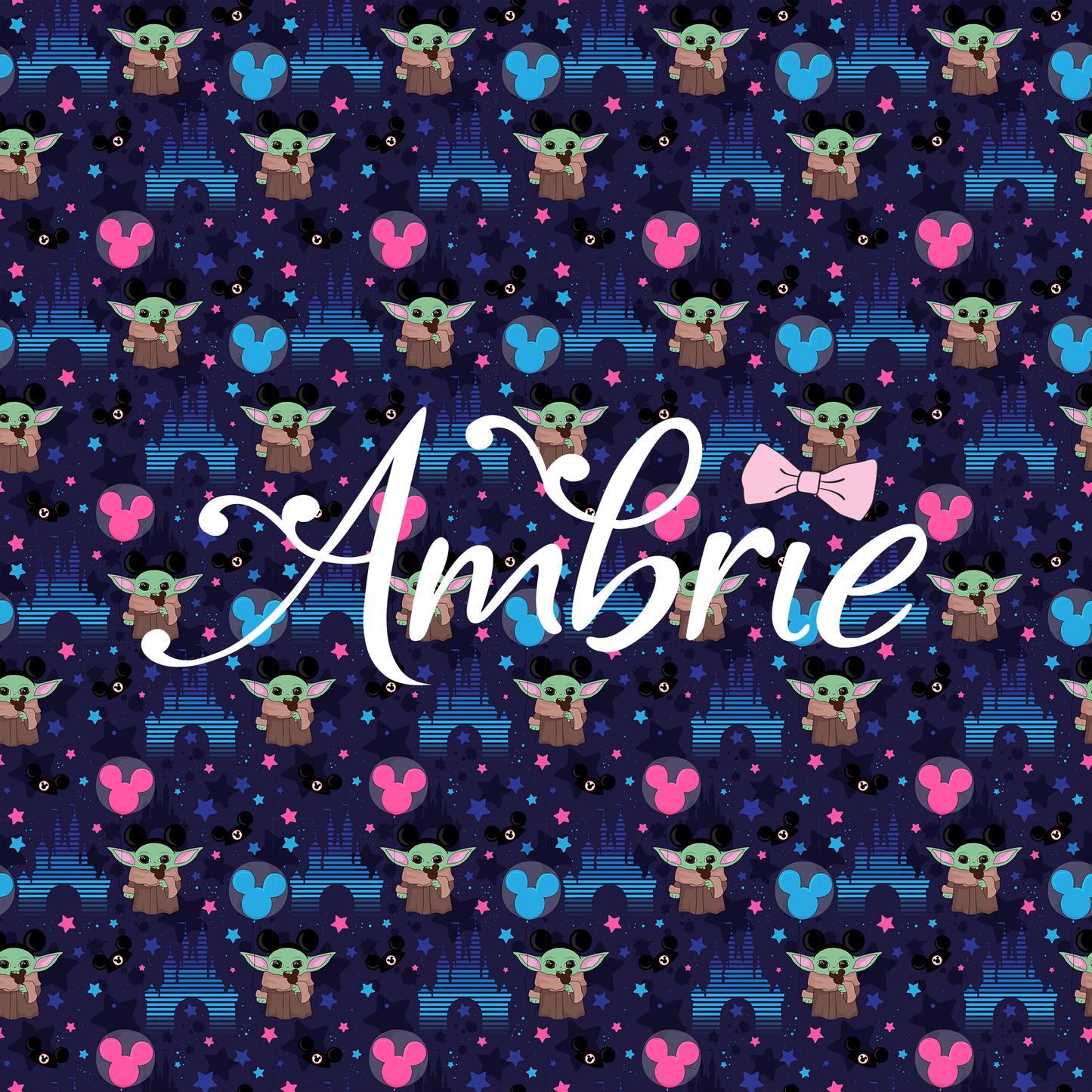 Baby Yoda Seamless Pattern, Magical Cartoon Seamless pattern, Fabric Sublimation